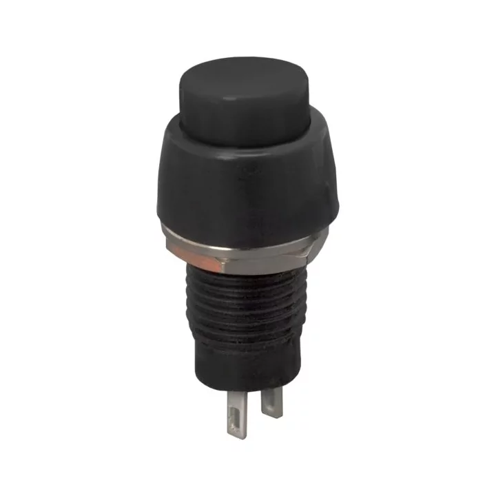 Intrerupator buton cu apasare 1 circuit 2A 250V OFF-(ON) fara retinere negru
