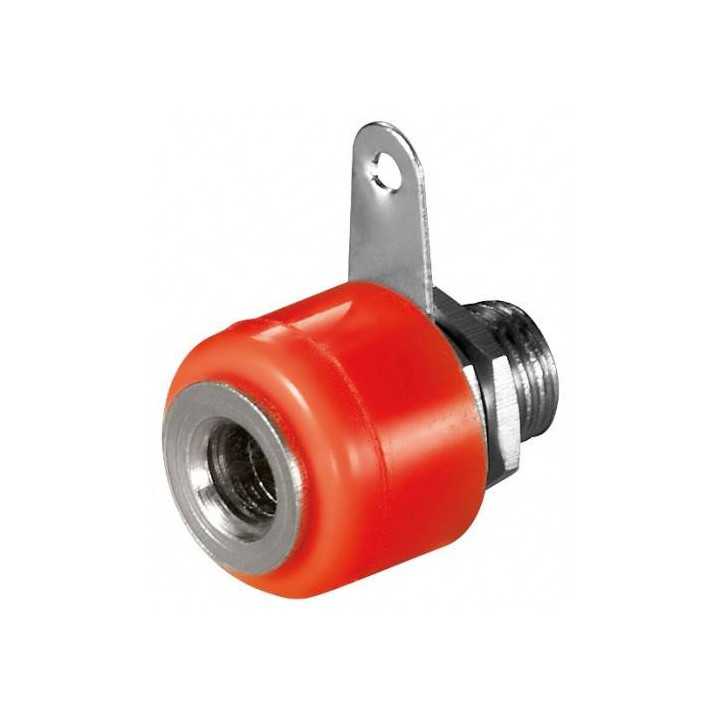 Mufa banana mama rosu 4mm cu surub pe panou Goobay