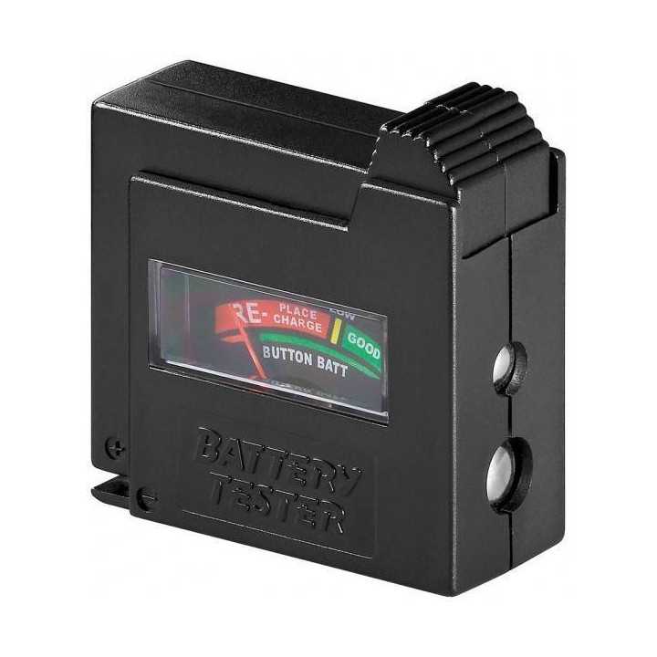 Tester baterii cu display analogic pentru AAA AA C D 9V si N Goobay
