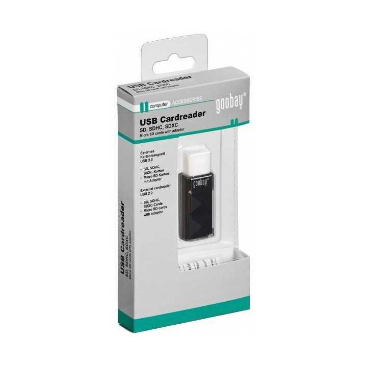 Cititor SD/SDHC extern negru Goobay