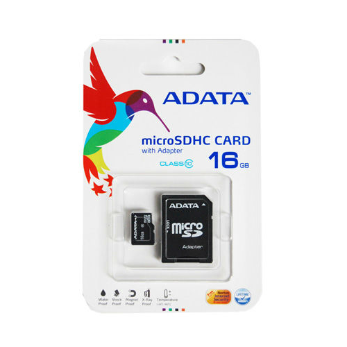 Card microSD ADATA 16GB Clasa 10 cu adaptor SD