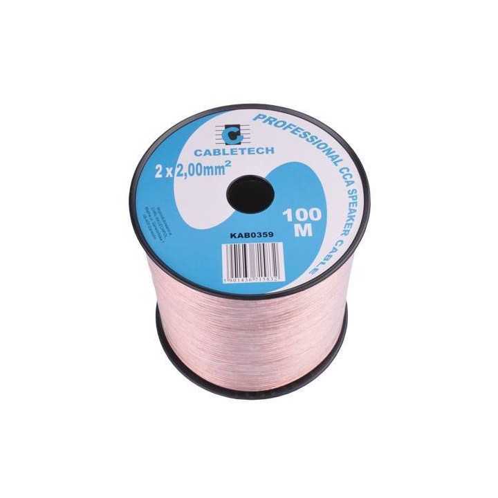 Cablu difuzor CCA 2x2.00mm transparent 1m la rola Cabletech