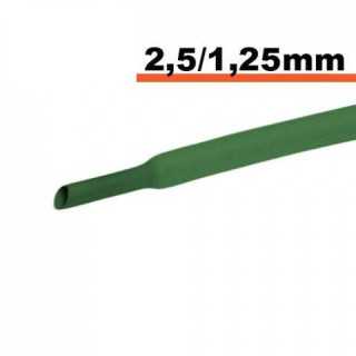 Tub termocontractibil verde 2.5mm/ 1.25mm 0.5m