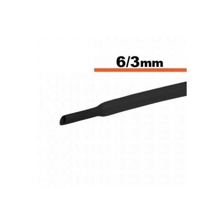 Tub termocontractibil negru 6mm/ 3mm 0.5m