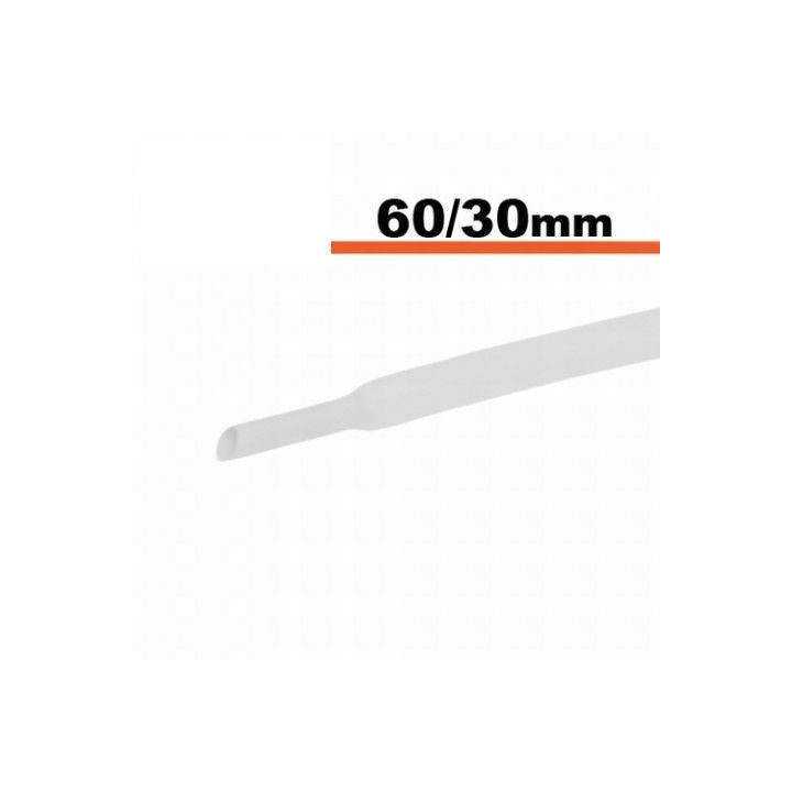 Tub termocontractibil alb 60mm/ 30mm 0.5m