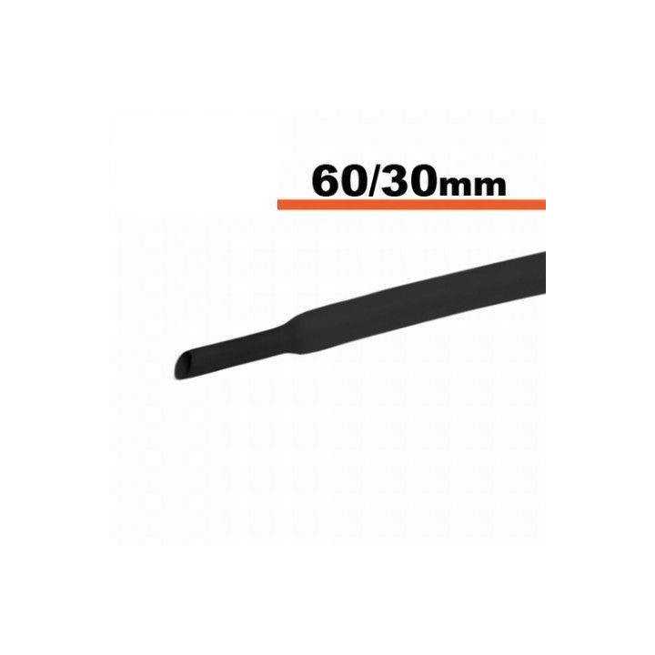 Tub termocontractibil negru 60mm/ 30mm 0.5m