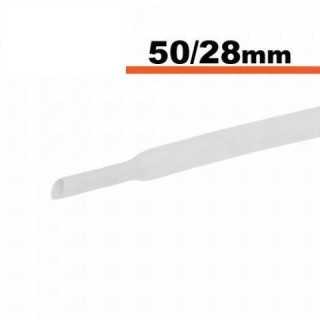 Tub termocontractibil alb 50mm/ 25mm 0.5m