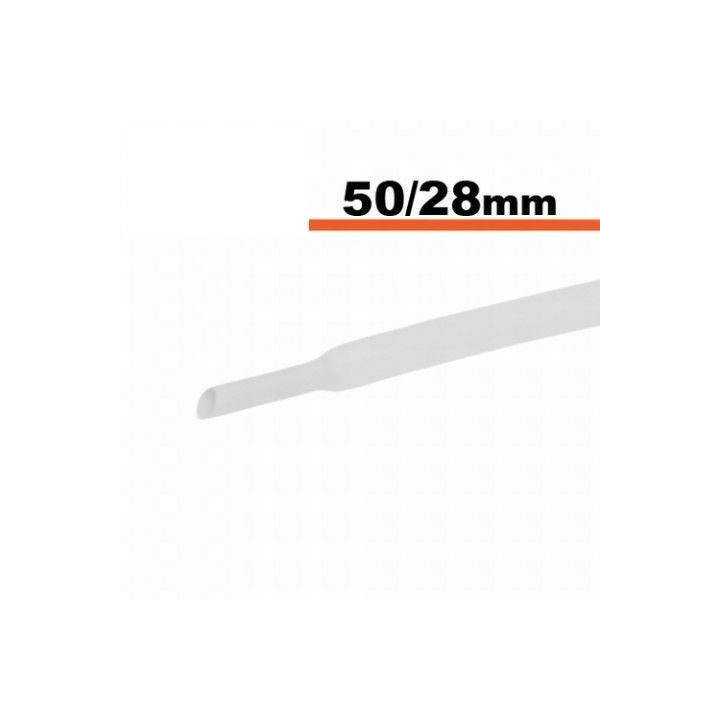 Tub termocontractibil alb 50mm/ 25mm 0.5m