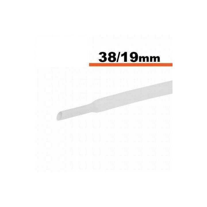 Tub termocontractibil alb 38mm/ 19mm 0.5m