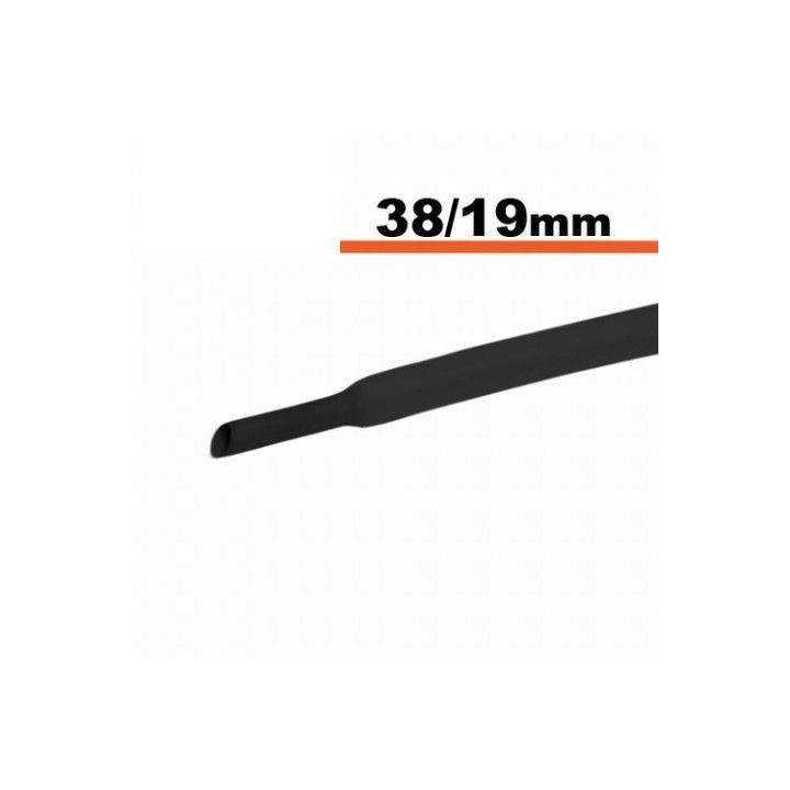Tub termocontractibil negru 38mm/ 19mm 0.5m