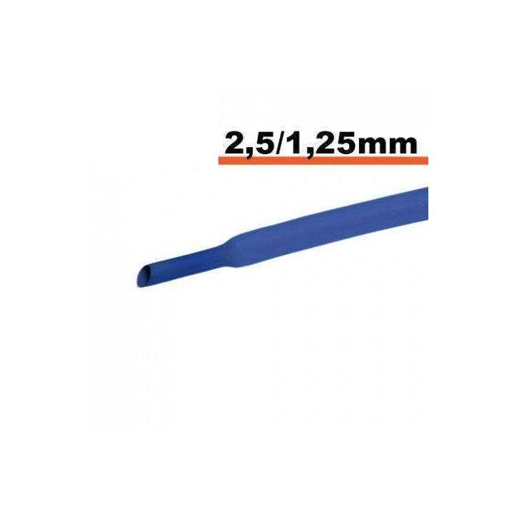 Tub termocontractibil albastru 2.5mm/ 1.25mm 0.5m