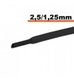 Tub termocontractibil negru 2.5 mm/ 1.25 mm 0.5m