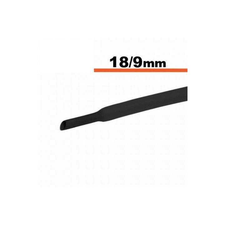 Tub termocontractibil negru 18mm/ 9mm 0.5m