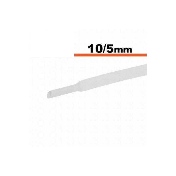 Tub termocontractibil alb 10mm/ 5mm 0.5m