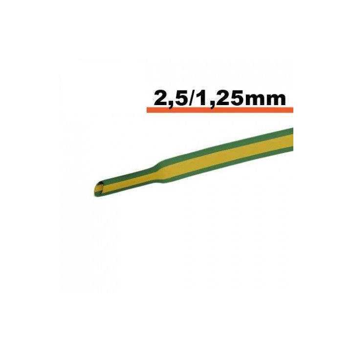 Tub termocontractibil galben-verde 2.5mm/ 1.25mm 0.5m