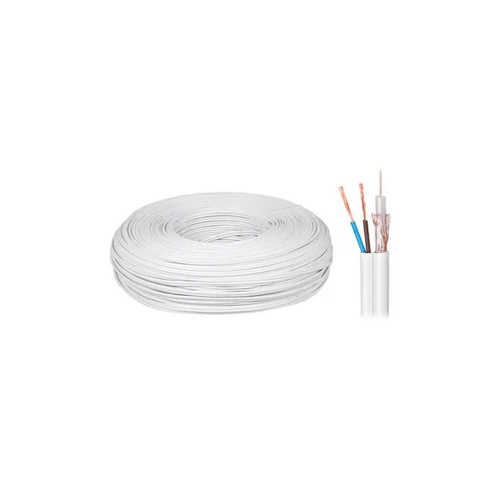 Cablu coaxial 75ohmi K-60 5.8mm cupru/cupru si alimentare 2x0.5mm cupru Cabletech KAB0547