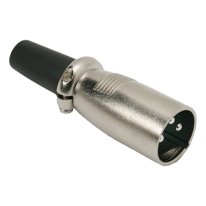 Mufa XLR 3 poli tata cu protectie pentru cablu din cauciuc