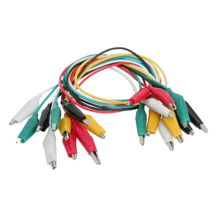 Cleme crocodili mini set 10buc/set cablu 37cm