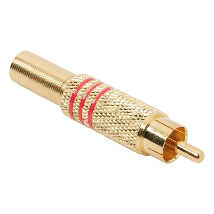 Mufa RCA aurita inel rosu tata cablu maxim 6mm