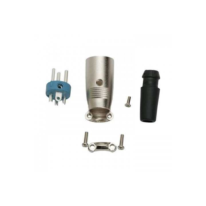 Mufa XLR 3 poli tata cu protectie pentru cablu din cauciuc