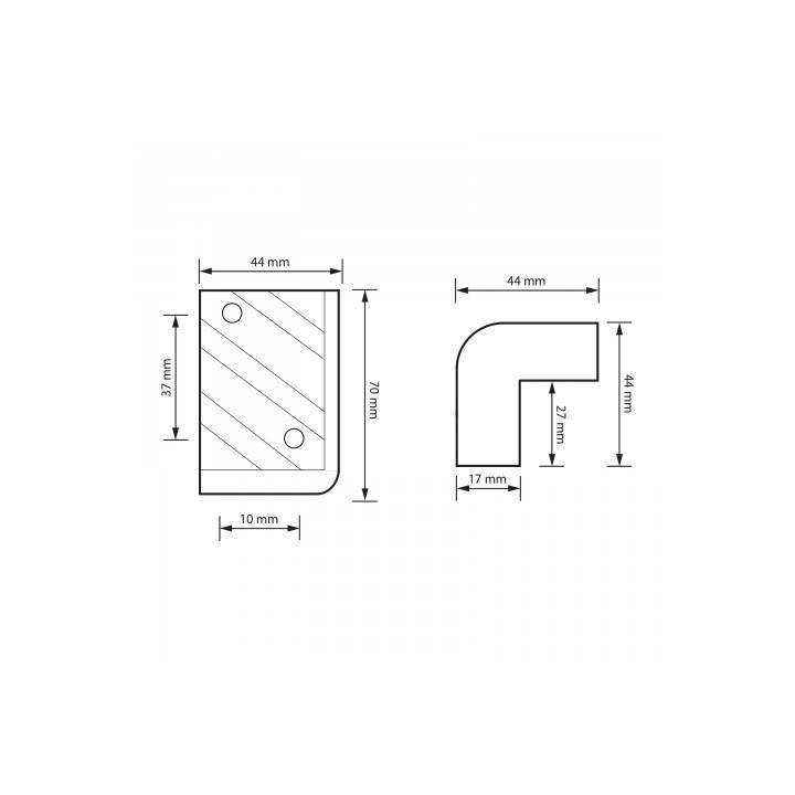 Coltar de protectie pentru incinte acustice 70x44x44mm