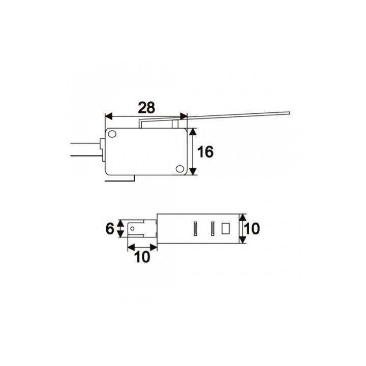 Microintrerupator 1 circuit 16(4)A-250V ON-(OFF)