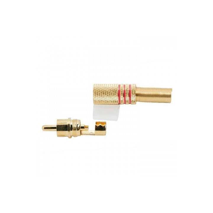Mufa RCA aurita inel rosu tata cablu maxim 6mm