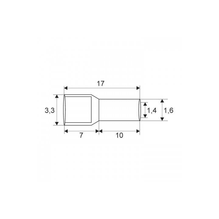 Varf terminal cablu 1.5 mm 10mm negru
