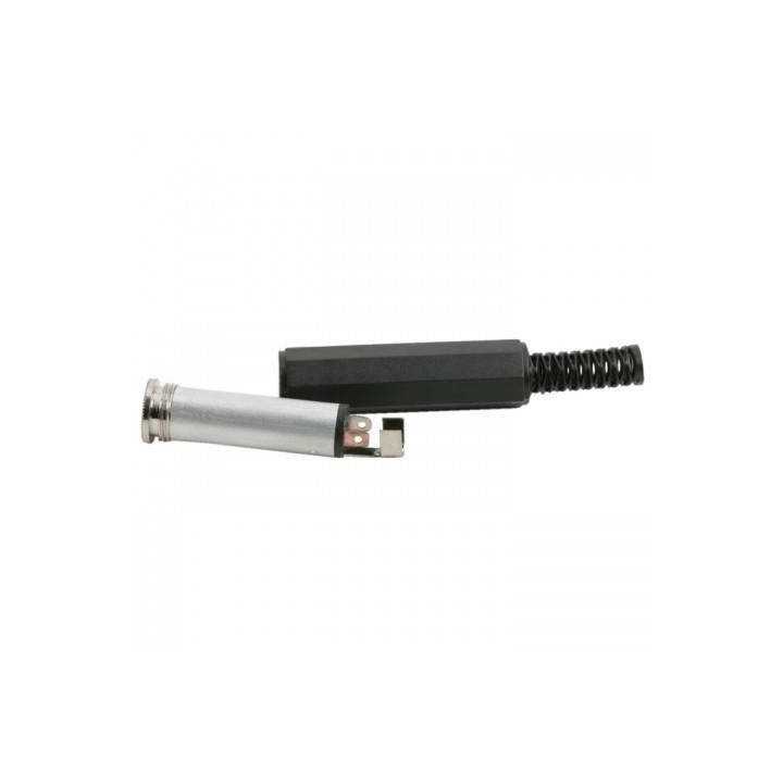 Mufa JACK stereo 6.3 mm mama cu protectie cablu