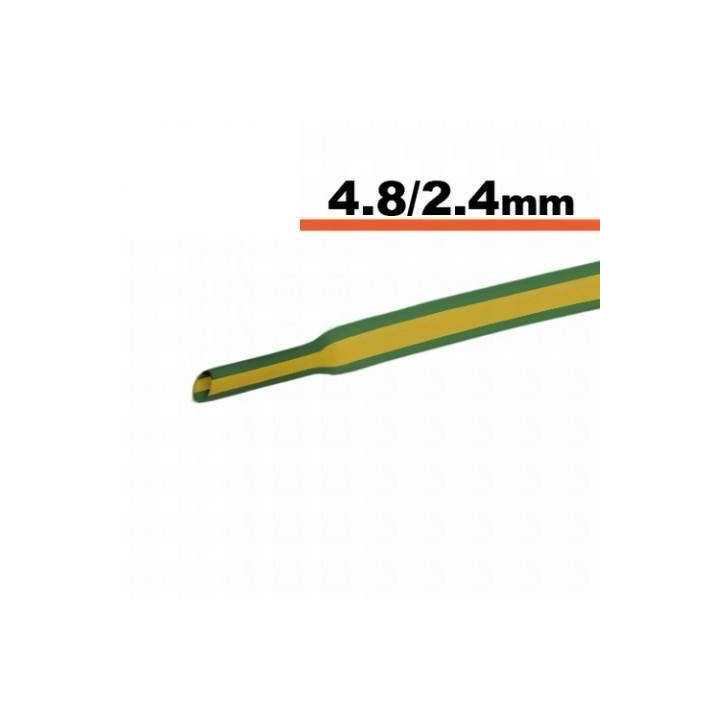 Tub termocontractibil galben verde 4.8mm/ 2.4mm 50cm