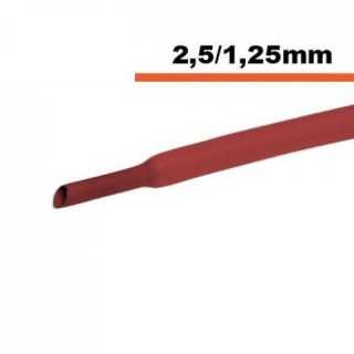 Tub termocontractibil rosu 2.5mm/ 1.25mm 50cm