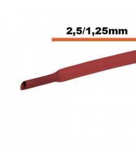 Tub termocontractibil rosu 2.5mm/ 1.25mm 50cm