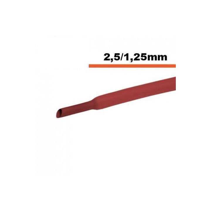 Tub termocontractibil rosu 2.5mm/ 1.25mm 50cm