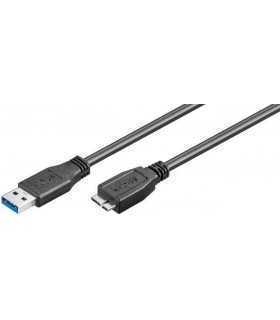 Cablu USB 3.0 1m A tata la micro USB triplu ecranat Goobay