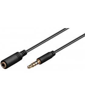 Cablu prelungitor 4 pini 3.5 mm stereo tata la 3.5 mm stereo mama 1m iPhone iPad iPod Goobay