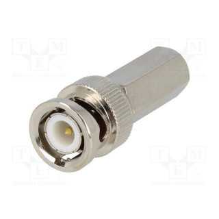 BNC tata prin insurubare pentru cablu RG6U pin aurit