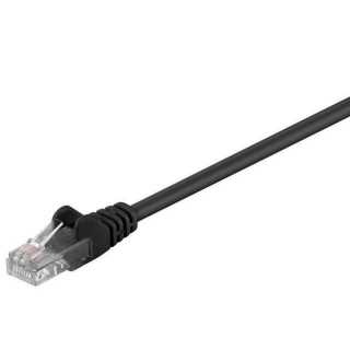 Cablu pach retea CAT5e UTP 2x RJ45 0.5m negru CCA neecranat Goobay