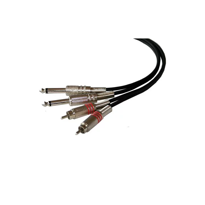 Cablu 2x RCA tata la 2x Jack 6.35 mono 1.5m