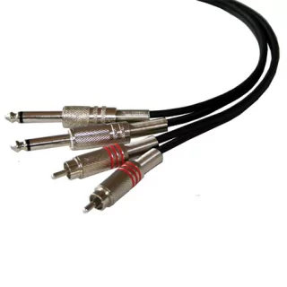Cablu 2x RCA tata la 2x Jack 6.35 mono 3m