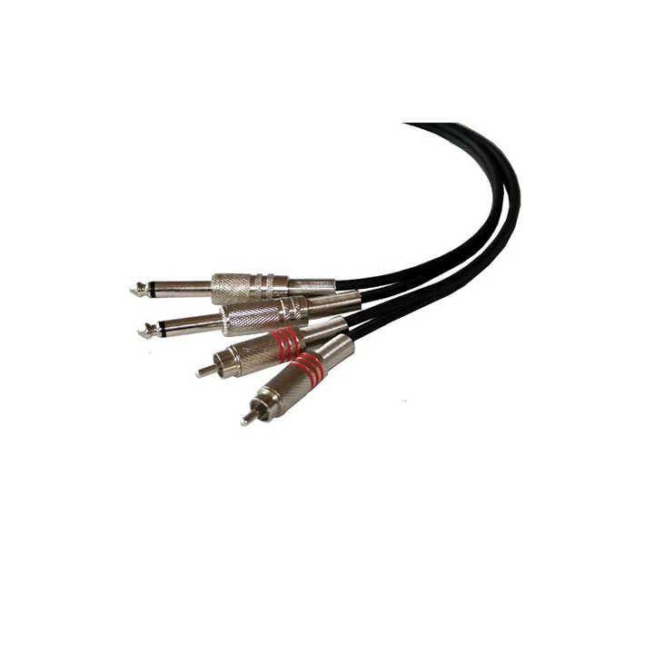 Cablu 2x RCA tata la 2x Jack 6.35 mono 3m
