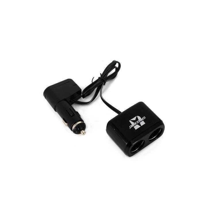 Priza dubla pentru bricheta auto cu cablu +USB 1A Carguard
