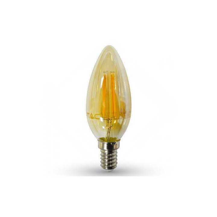 Bec LED E14 4W 2200K cu filament alb cald V-TAC