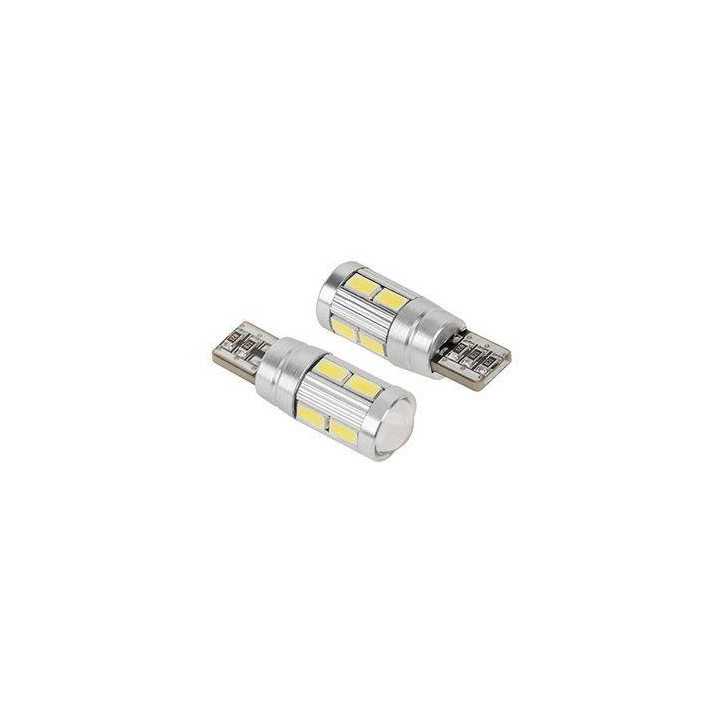 Bec LED T10 CANBUS 12V 2.1W 10x5730SMD 6400K 50lm Vipow