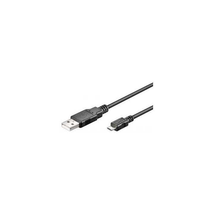 Cablu USB 2.0 - micro USB 0.3m negru Goobay