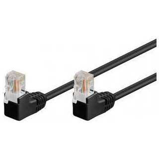 Cablu patch UTP CAT5e RJ45 2x 90 grade 2m negru Goobay