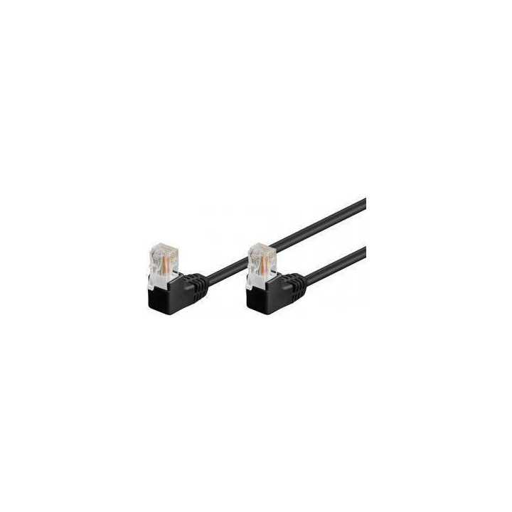Cablu patch UTP CAT5e RJ45 2x 90 grade 2m negru Goobay