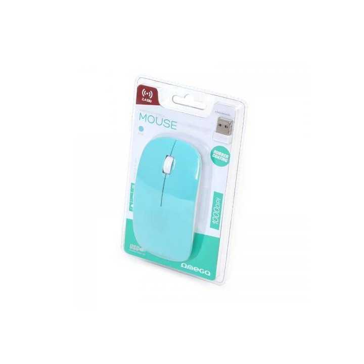 Mouse wireless USB 1000dpi albastru Omega