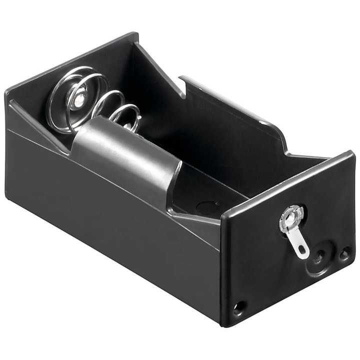 Suport baterie D R20 1buc cu contacte pentru lipire Goobay