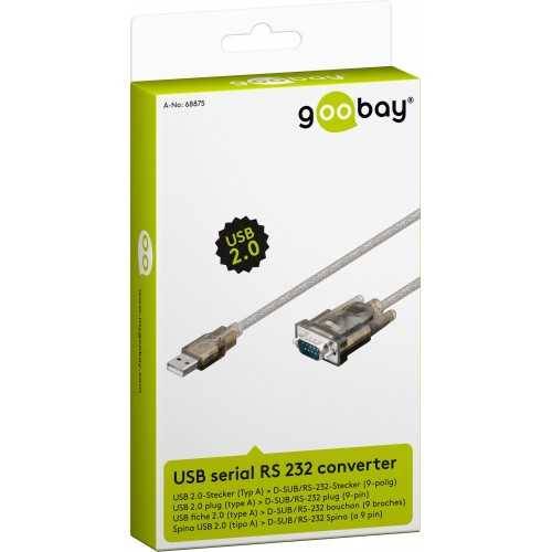 Cablu convertor USB la DB9 serial RS232 Windows 10 1.5m Goobay