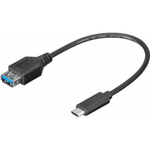 Cablu adaptor OTG USB Type C 3.1 tata - USB 3.0 A mama 0.2m Goobay